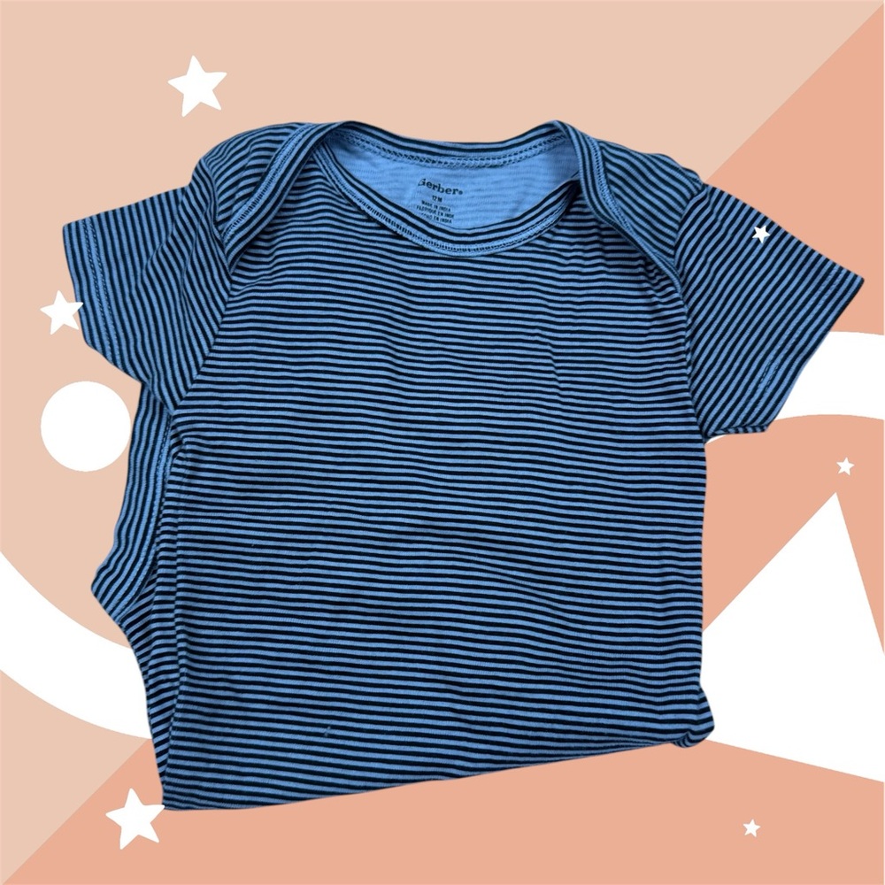 Gerber Navy and White Striped onesie